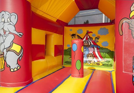 Compra un mediano multifun castillo inflable de interior en tema de circo para niños. Compra inflables en línea en JB Hinchables España