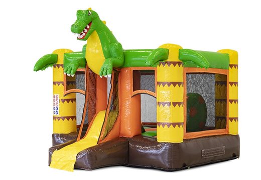 Pequeño castillo hinchable multiplay con temática de dinosaurios disponible para comprar para niños. Ordene castillos hinchables con tobogán en línea en JB Hinchables España