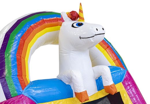 Ordene el pequeño castillo hinchable inflable con temática de unicornio con tobogán para niños. Compre castillos hinchables en línea en JB Hinchables España