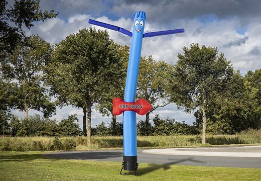 Compre el carwash de fiesta inflable skytube de 6 m con flecha direccional en azul en JB Hinchables España. Solicite airdancers en colores y dimensiones estándar directamente en línea