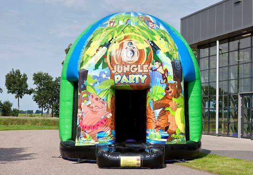 Ordane un castillo hinchable de 3,5 m con varios temas en el tema Jungle Party para niños. Compre castillos hinchables en JB Hinchables España