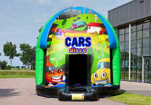 Compre ahora un castillo hinchable de 4,5 m con varios temas de discoteca en el tema Cars para niños. Ordene los castillos hinchables en JB Hinchables España