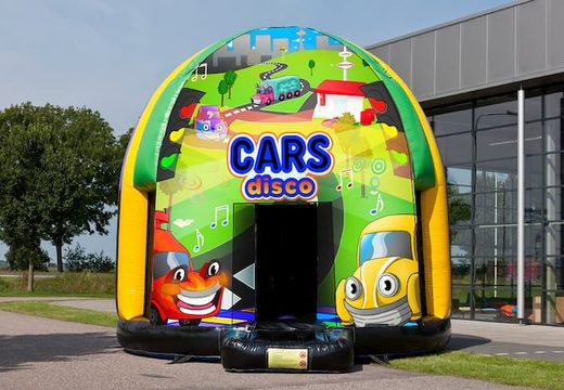 Compre ahora el castillo hinchable  de 5,5 m con varios temas de discoteca en el tema Cars para niños.Ordene los castillos hinchables en línea en JB Hinchables America