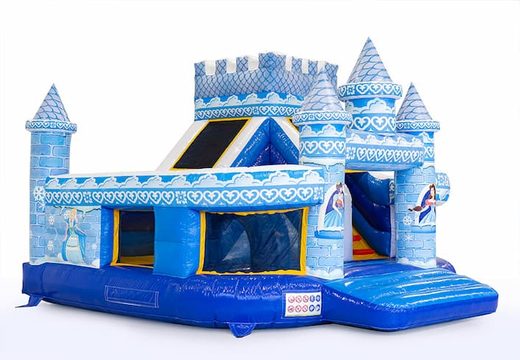 Compre castillo hinchable inflable azul abierto multiplay con tobogán con tema de princesa para niños Pida castillos hinchables en línea en JB Hinchables España