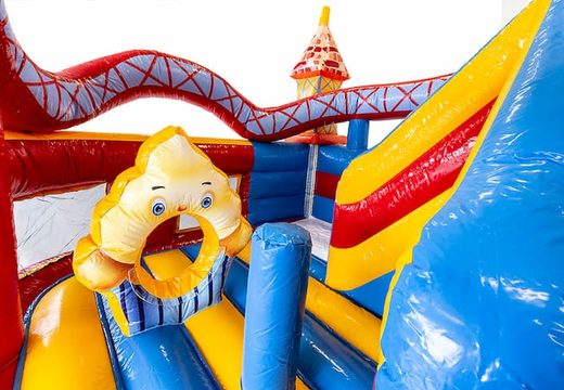 Compre un castillo hinchable Funcity Rollercoaster multifuncional con tobogán para niños. Ordene castillos hinchables en línea en JB Hinchables España