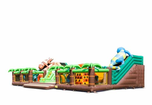 Compre gran castillo hinchable de parque infantil inflable con tobogán y juegos en el mundo de la jungla temática de 20 metros para niños. Ordene castillos hinchables en línea en JB Hinchables España