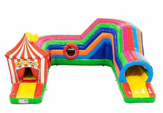 Comprar Playfun castillo hinchable de túnel de rastreo con tema de circo para niños. Ordene castillos hinchables en línea en JB Hinchables España