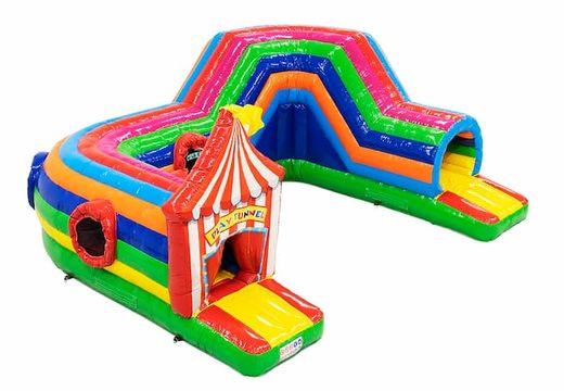 Compre un castillo hinchable de circo con túnel de arrastre espacioso para niños. Ordene castillos hinchables en línea en JB Hinchables España