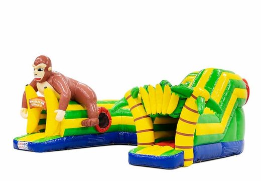 Compre castillo hinchable inflable de juego divertido túnel de rastreo con tema de gorila para niños. Ordene castillos inflables en línea en JB Hinchables España