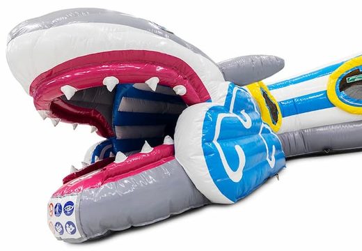 Compre Playfun castillo hinchable de túnel de rastreo con tema de tiburón para niños. Ordene castillos hinchables en línea en JB Hinchables España