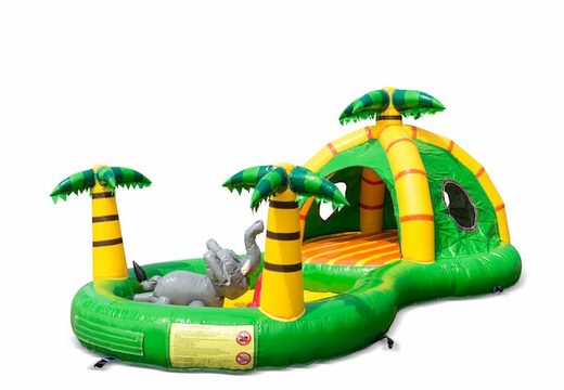 Compre un divertido castillo inflable semiabierto con el tema de la jungla de la zona de juegos para niños. Ordene castillos inflables en línea en JB Hinchables España