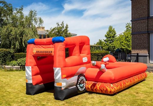 Inflatable open bubble boarding park springkussen met schuim te koop in thema brandweer voor kinderen
