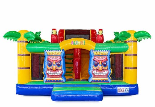 Ordene el castillo hinchable Slidebox Hawaii con tobogán para niños. Compre castillos hinchables en línea en JB Hinchables España