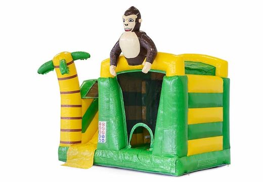 Ordene un castillo hinchable de interior para varios juegos con un tema de jungla con un objeto en 3D de un gorila para niños en JB Hinchables España. Compre castillos hinchables en línea en JB Hinchables España