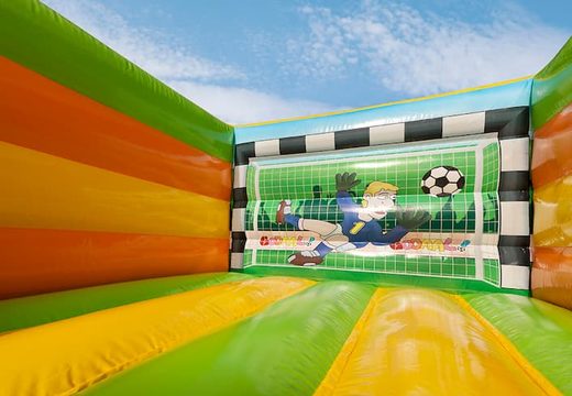Ordena un pequeño castillo hinchable abierto en el tema de fútbol para niños. Ordena castillos hinchables en línea en JB Hinchables España