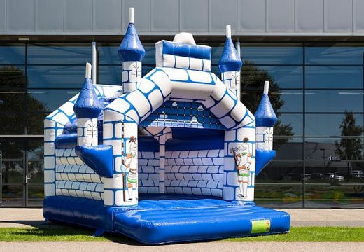 Compre castillos hinchables estándar de castillo azul con un tema de caballero para niños. Ordene castillos hinchables en línea en JB Hinchables España