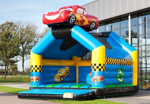Gran castillo hinchable con techo en tema carro para niños. Compra castillos hinchables en línea en JB Hinchables España