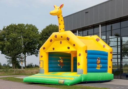 Gran castillo hinchable con techo en tema jirafa para niños.Compra castillos hinchables en línea en JB Hinchables España