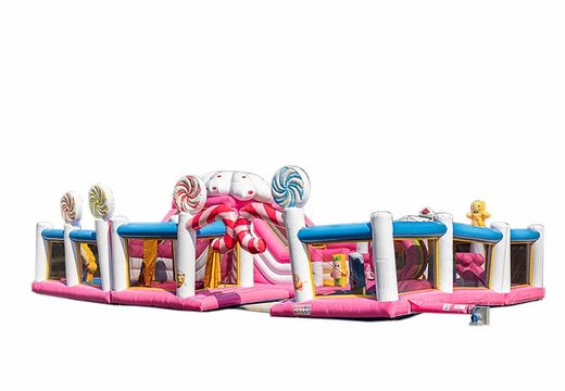 Compre un castillo hinchable grande con tema de caramelo para niños. Ordene castillos hinchables en línea en JB Hinchables España