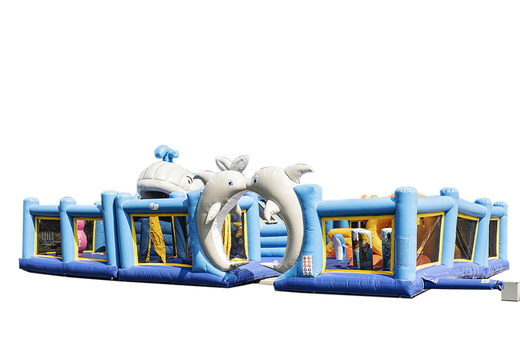 Compre un gran castillo inflable en el tema seaworld para niños. Ordene castillos inflables en línea en JB Hinchables España