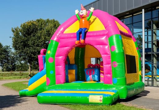 Opblaasbaar overdekt multifun super springkussen met glijbaan kopen in thema feest party voor kinderen