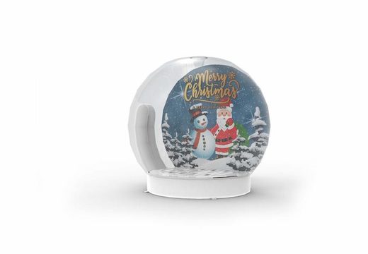 Globo de nieve inflable modular con efecto nieve y fondo navideño para tomar fotografías