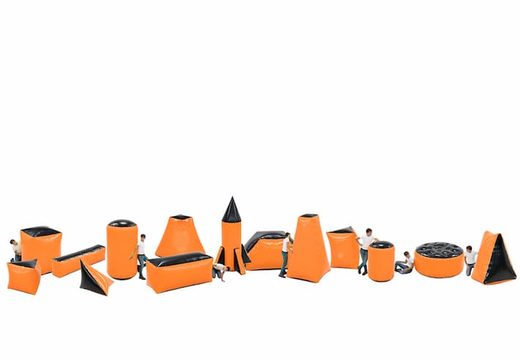 Compre juego de obstáculos de batalla naranja inflable de 14 piezas para jóvenes y mayores. Ordene juegos de obstáculos de batalla inflables ahora en línea en JB Hinchables España