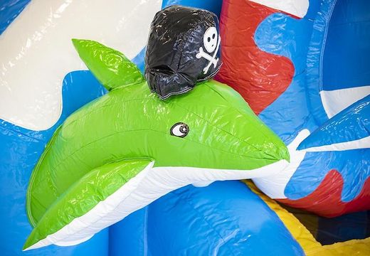 Compre segurança inflável com escorregador e com golfinhos em várias cores para crianças