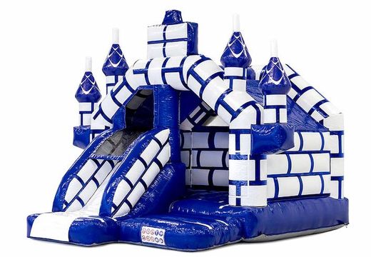 Tobogán Combo castillo inflable tobogán temático tobogán inflable con azul y blanco para niños a la venta