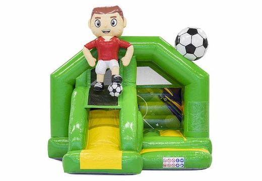 Comprar tobogán combo hinchable saltador hinchable con tema futbol en verde para niños