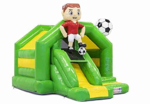 Ordenar Tobogán combo hinchable saltador hinchable con tema de fútbol en verde para niños