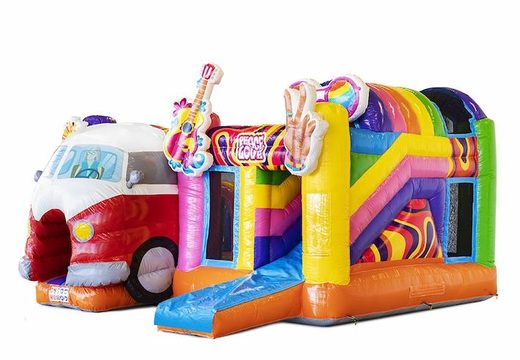 Cojín de aire inflable con tema hippy con tobogán con furgoneta Volkswagen a la venta para niños