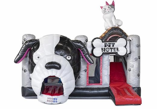 Comprar castillo hinchable hinchable con tobogán de temática animal con perro grande para niños