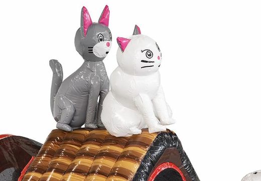 Pedir castillo hinchable hinchable con tobogán de temática animal con perro grande para niños