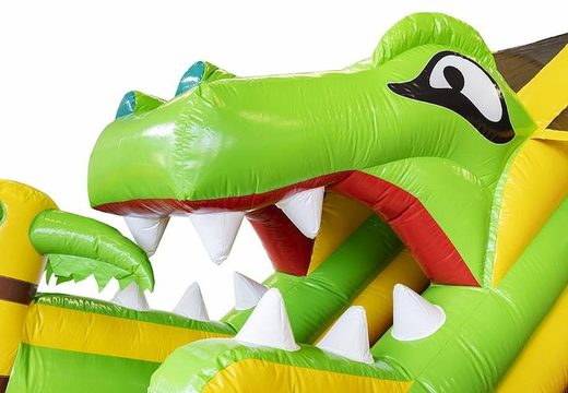 Comprar tobogán compacto inflable con tema de dinosaurio para niños