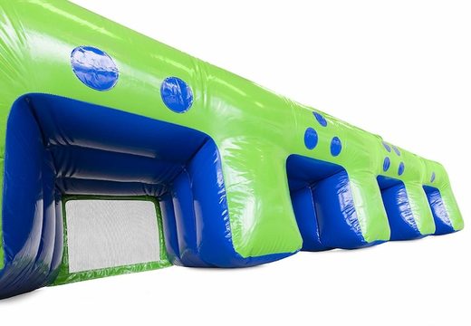 Pedir shuffleboard de fútbol hinchable de pared en verde con azul para niños