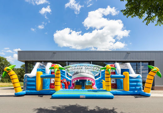 Solicite parque de juegos inflable inflable de 15 metros en el tema del mundo marino para niños