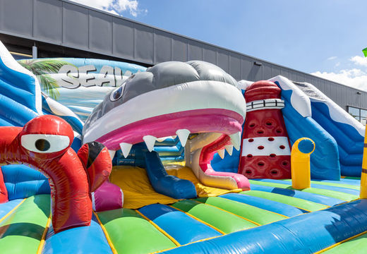 Compre un gran parque de juegos inflable con castillo hinchable en el tema del mundo marino de 15 metros