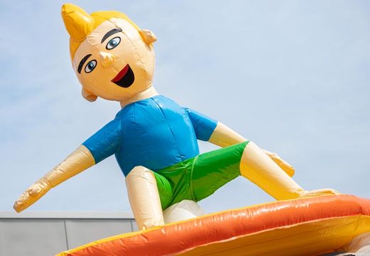 Cojín de aire súper inflable Multiplay en tema de playa azul amarillo naranja a la venta para niños