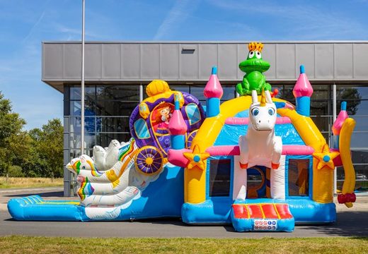 Castillo hinchable multijuego super hinchable estilo unicornio con muchos colores a la venta para niños