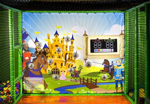 Pared de juegos IPS con lugar interactivo para jugar juegos para niños en castillos con temática de caballeros a la venta