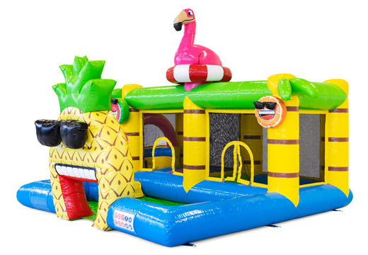Comprar castillo hinchable hinchable en tema Flamingo para niños. Ordene inflables en línea en JB Hinchables España