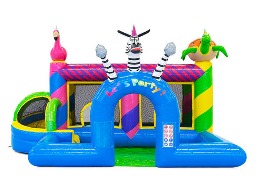 Solicite un castillo hinchable hinchable con el tema Party para niños. Comprar hinchables online en JB Hinchables España