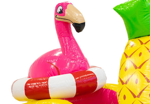 Compra castillo hinchable hinchable con la temática Flamingo con estampados a juego con la temática para niños. Pide castillos hinchables online en JB Hinchables España