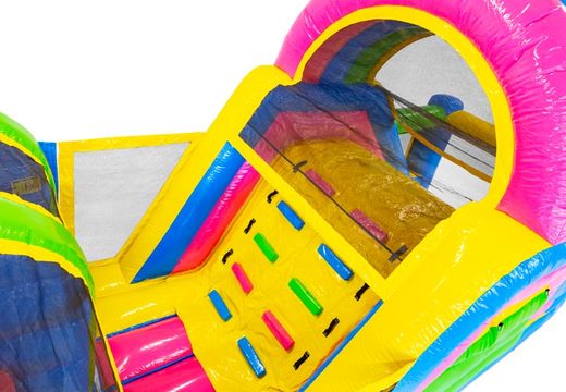 Comprar 13 metros Pista americana inflable en Colores Felices para niños. Ordene pistas americanas inflables ahora en línea en JB Hinchables España