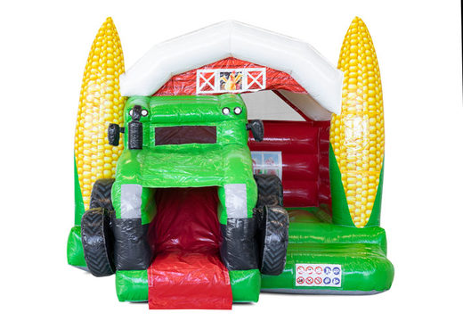 Solicite un pequeño castillo hinchable de interior Slide Combo con el tema Tractor para niños. Compra ahora hamacas hinchables en JB Hinchables España
