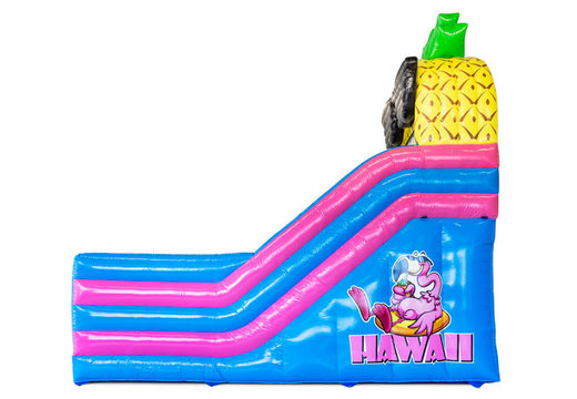 Ordene un castillo hinchable con tobogán en el tema de Hawái en JB Inflatables