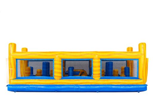 Módulo Pillar Dodger amarillo y azul en pista de obstáculos modular