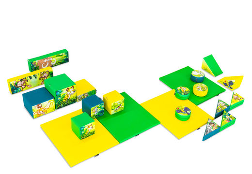 Juego de bloques de espuma grande en el tema de la jungla y dinosaurios con bloques coloridos para jugar