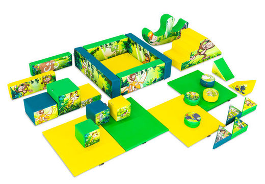 Set XXL de Softplay con temática de Jungla Dino y bloques coloridos para jugar